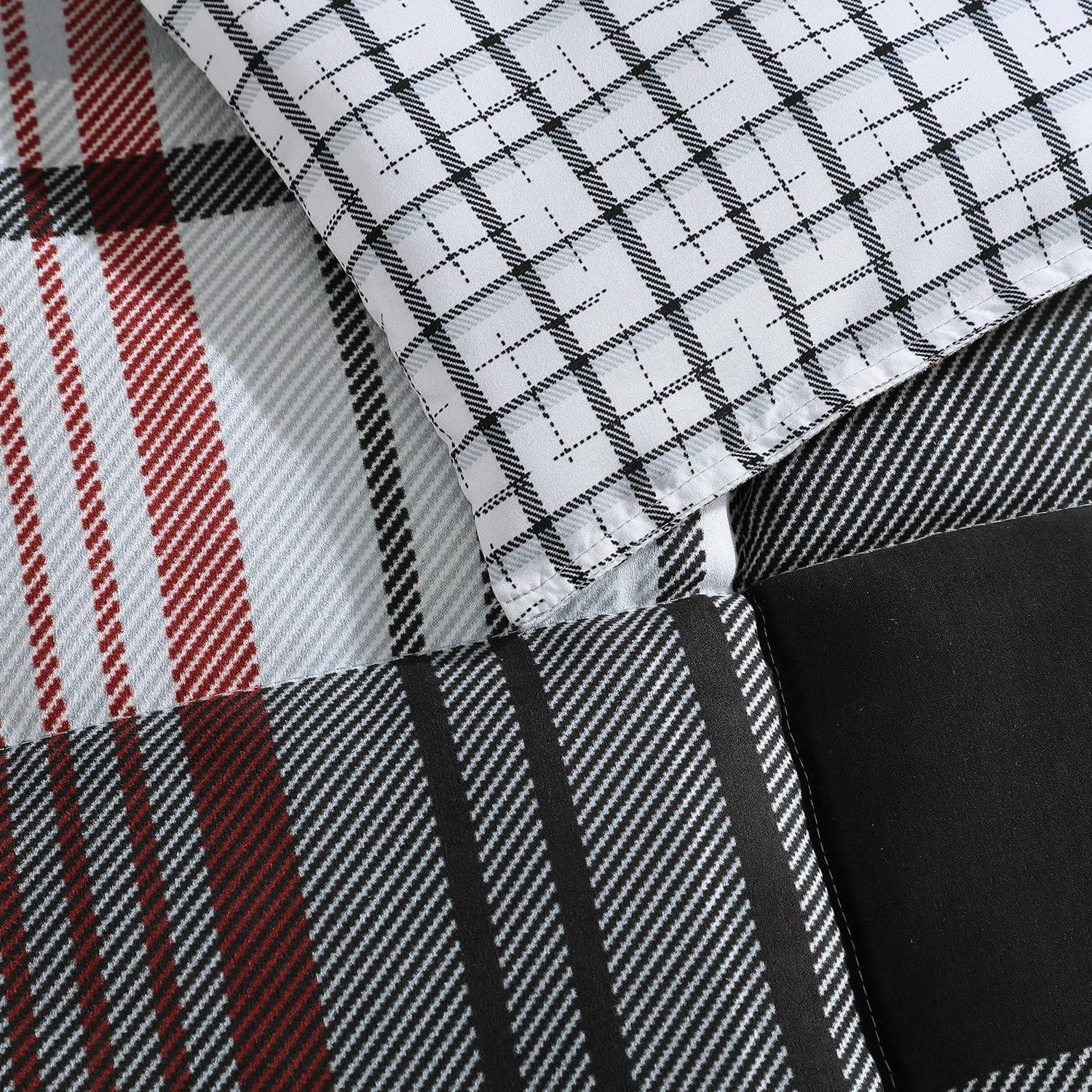 imageEddie Bauer Twin Duvet Cover Set Cotton Reversible Bedding Buffalo Plaid Home Decor for All Seasons Black Check TwinNormandy Plaid BlackRed