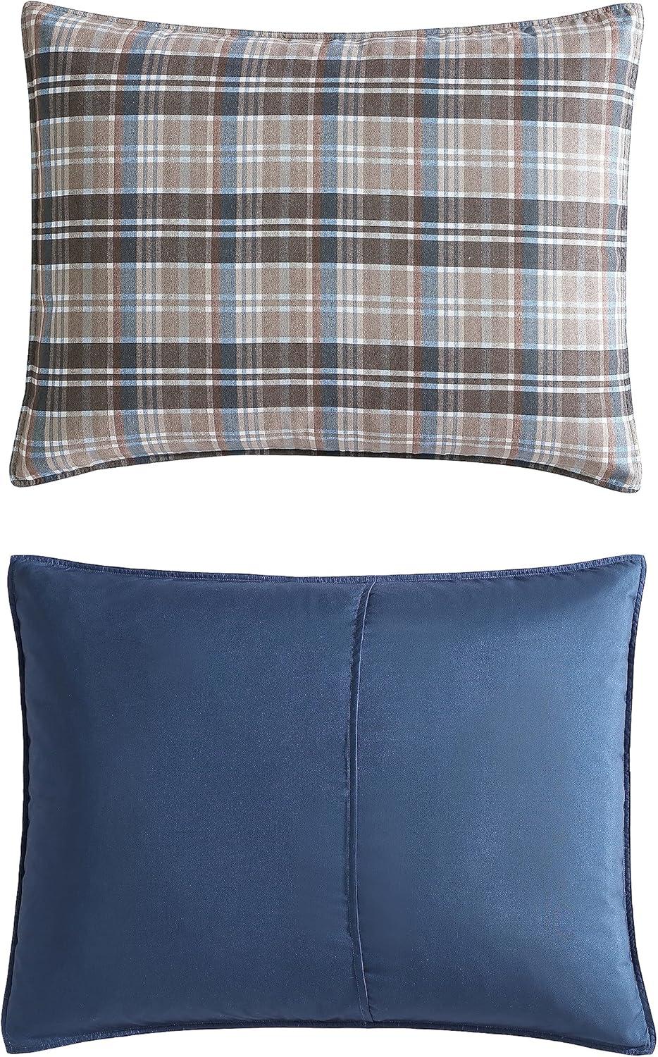 imageEddie Bauer Twin Duvet Cover Set Cotton Reversible Bedding Buffalo Plaid Home Decor for All Seasons Black Check TwinRugged Plaid Brown