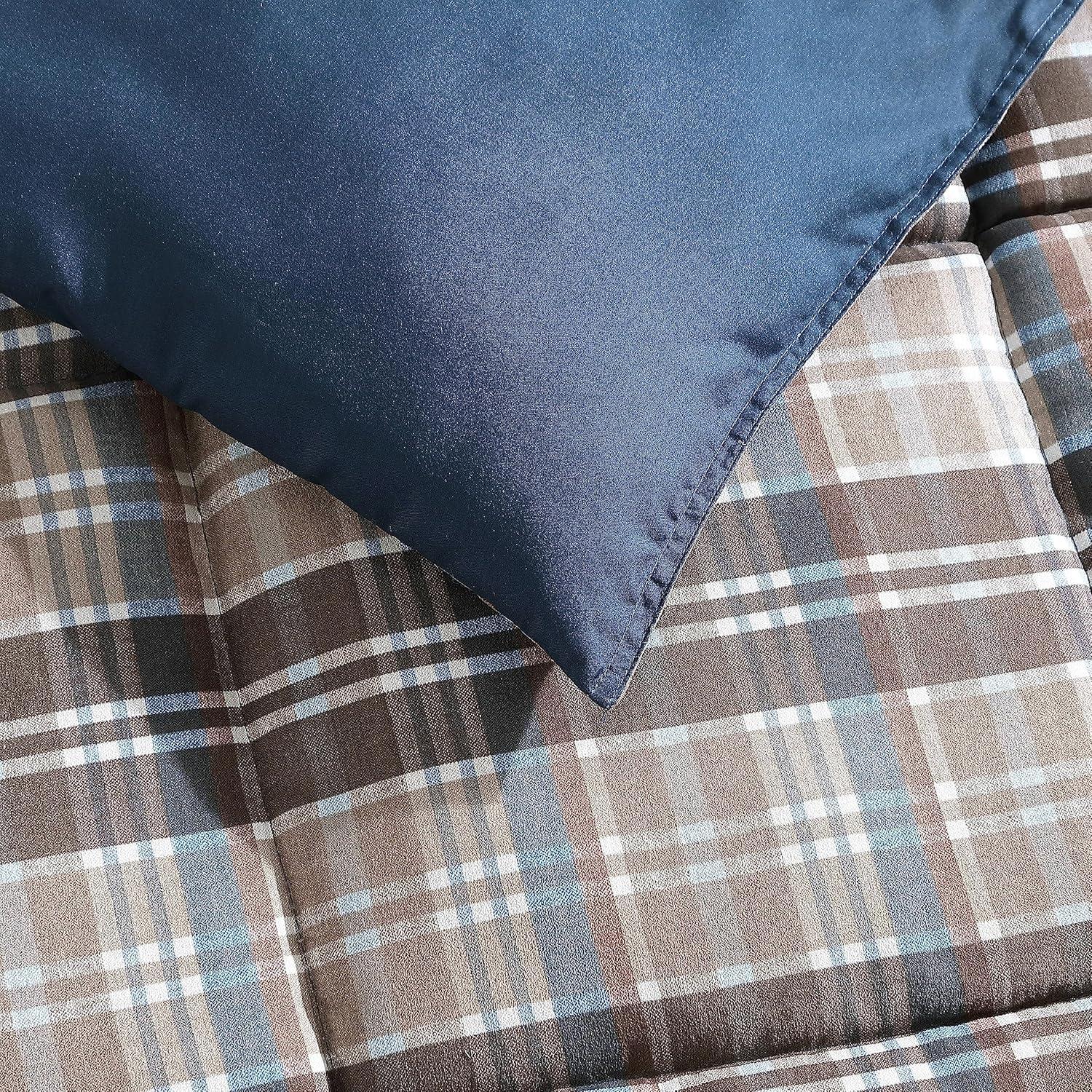 imageEddie Bauer Twin Duvet Cover Set Cotton Reversible Bedding Buffalo Plaid Home Decor for All Seasons Black Check TwinRugged Plaid Brown