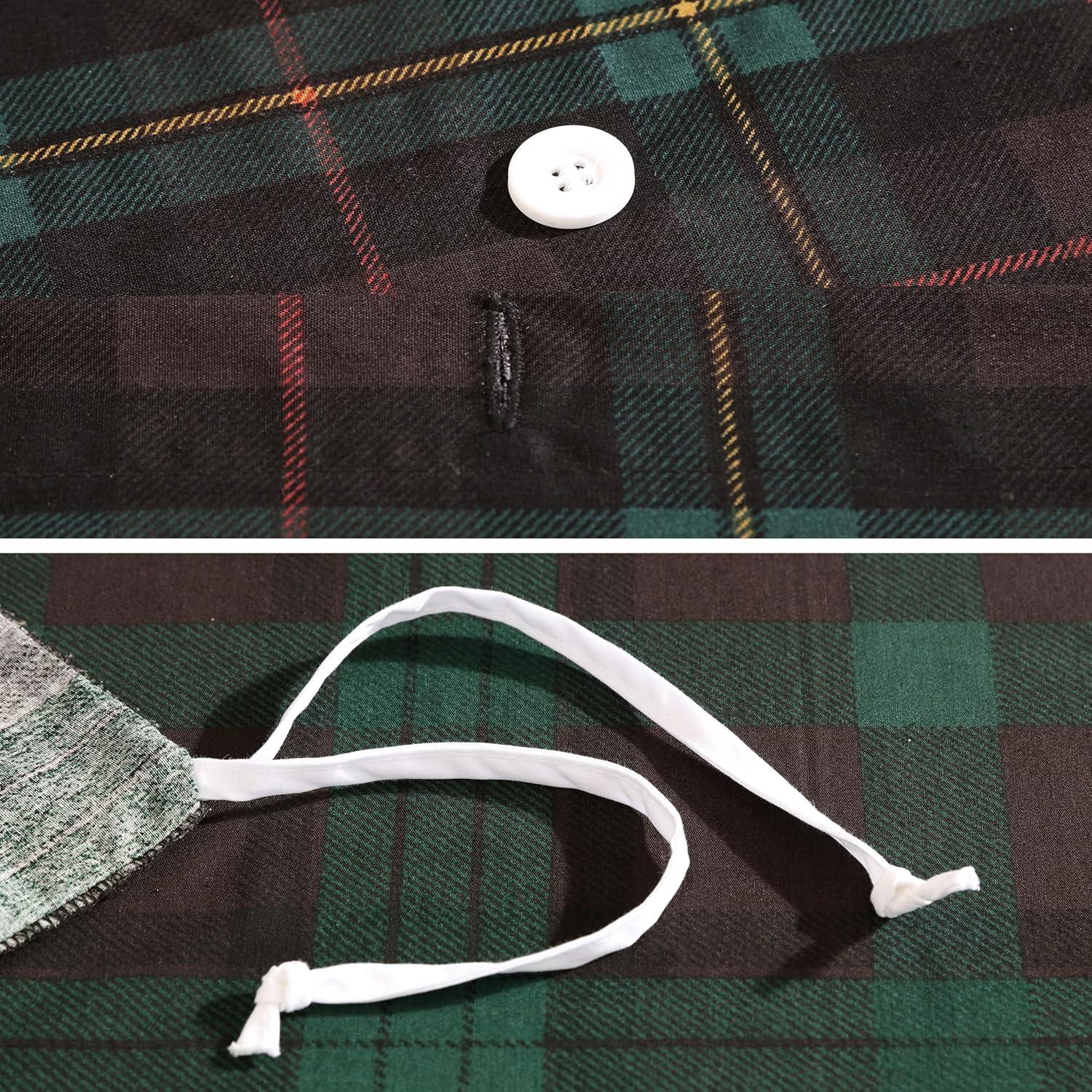 imageEddie Bauer Twin Duvet Cover Set Reversible Flannel Bedding Set with Matching Sham MediumWeight Dorm Essentials Woodland Tartan GreenTwin