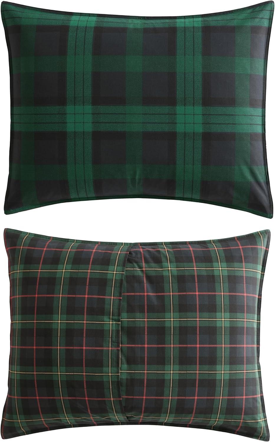imageEddie Bauer Twin Duvet Cover Set Reversible Flannel Bedding Set with Matching Sham MediumWeight Dorm Essentials Woodland Tartan GreenTwin