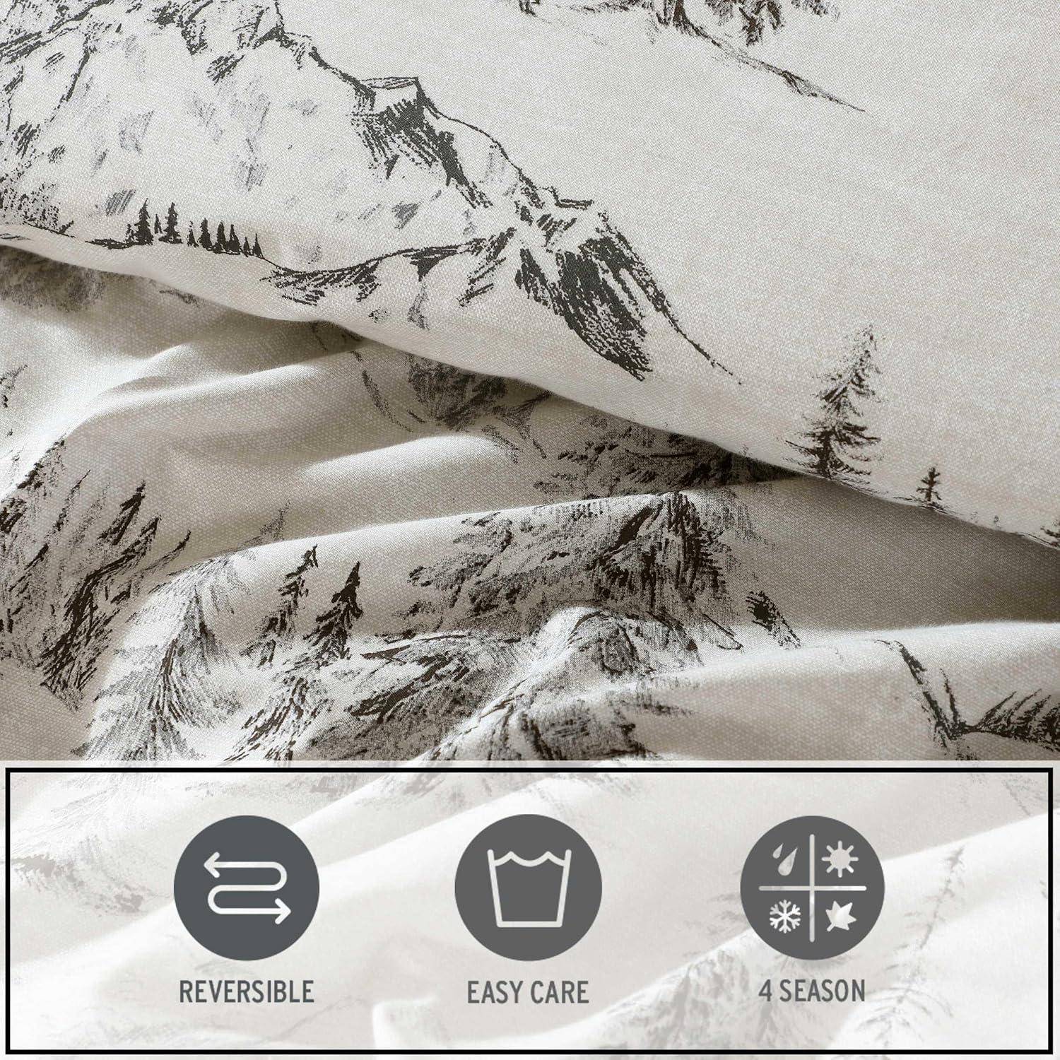 imageEddie Bauer Twin Duvet Cover Set Super Soft Bedding with Matching Shams Bedding Set OekoTex Certified Rocky Mountain Cabin Grey TwinRocky Mountain Cabin Grey