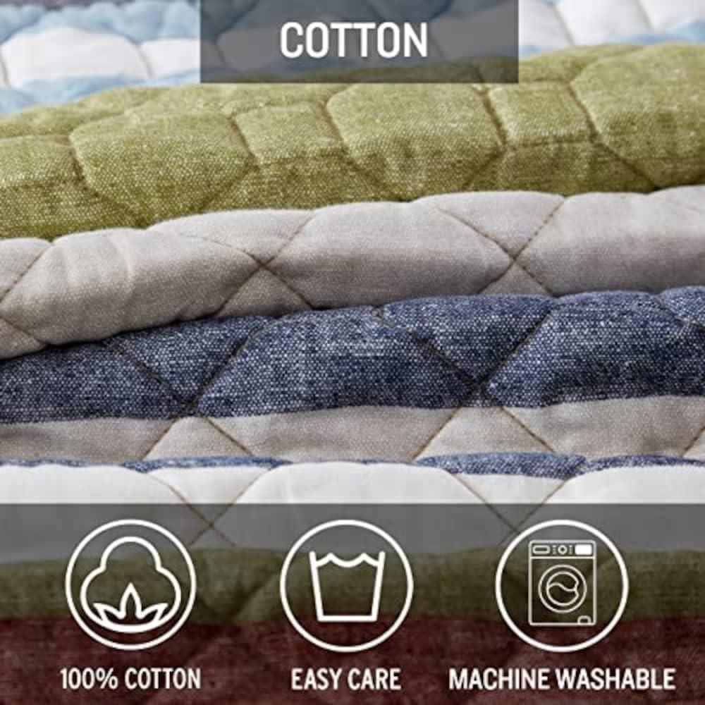 imageEddie Bauer Twin Quilt Set Reversible Bedding with Matching Sham Lightweight Home Decor for All Seasons Hidden Lake Blue TwinSalmon Ladder Beige