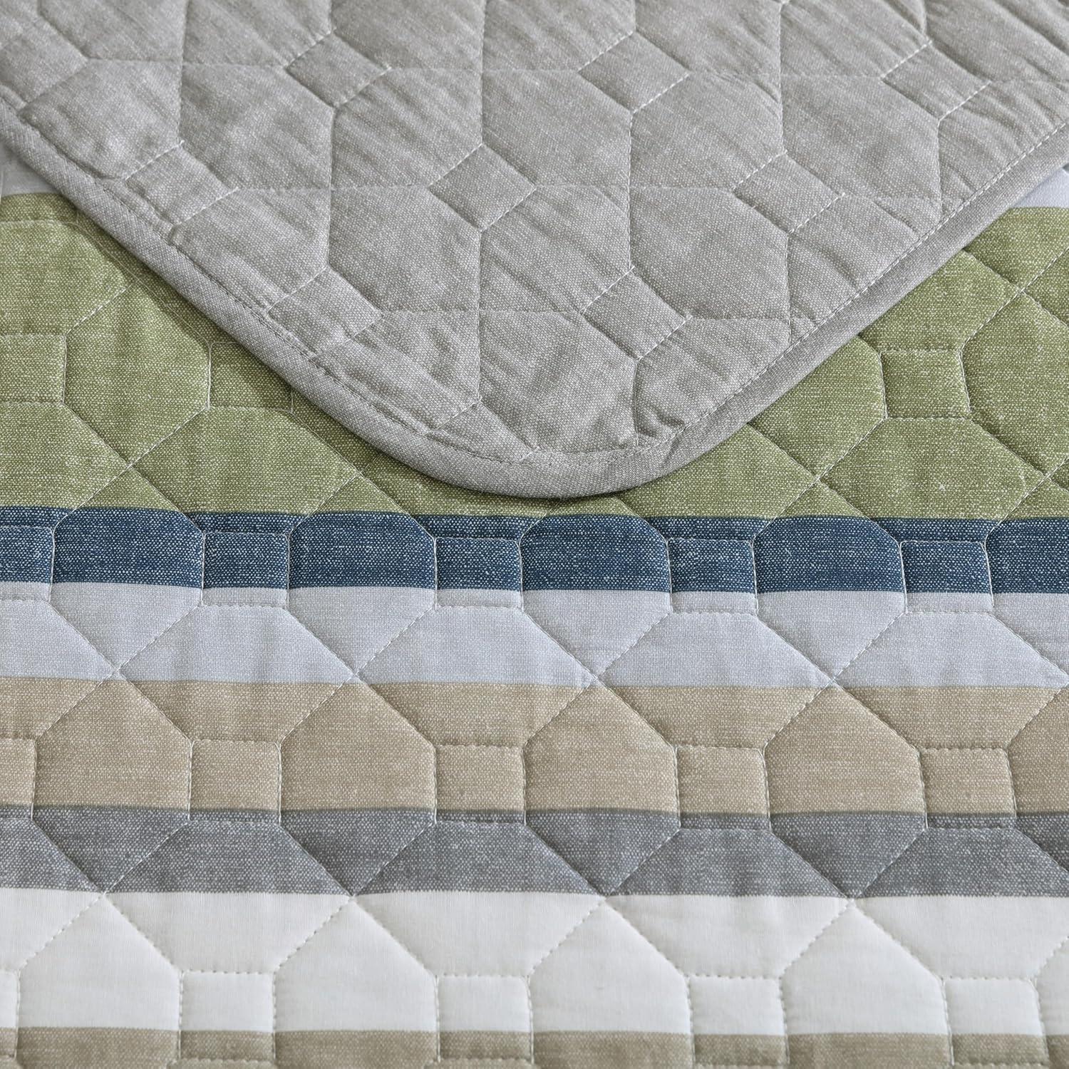 imageEddie Bauer Twin Quilt Set Reversible Bedding with Matching Sham Lightweight Home Decor for All Seasons Hidden Lake Blue TwinSalmon Ladder Beige