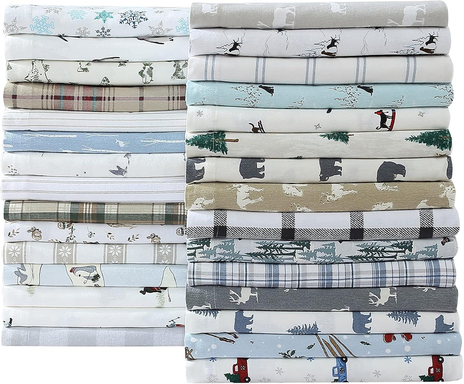 imageEddie Bauer Twin Sheets Cotton Flannel Bedding Set Brushed For Extra Softness Cozy Home Decor Dog Friends Twin