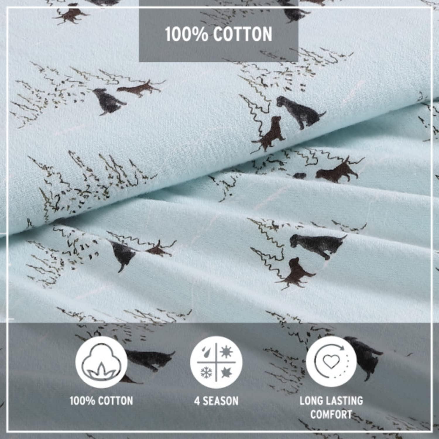 imageEddie Bauer Twin Sheets Cotton Flannel Bedding Set Brushed For Extra Softness Cozy Home Decor Dog Friends Twin