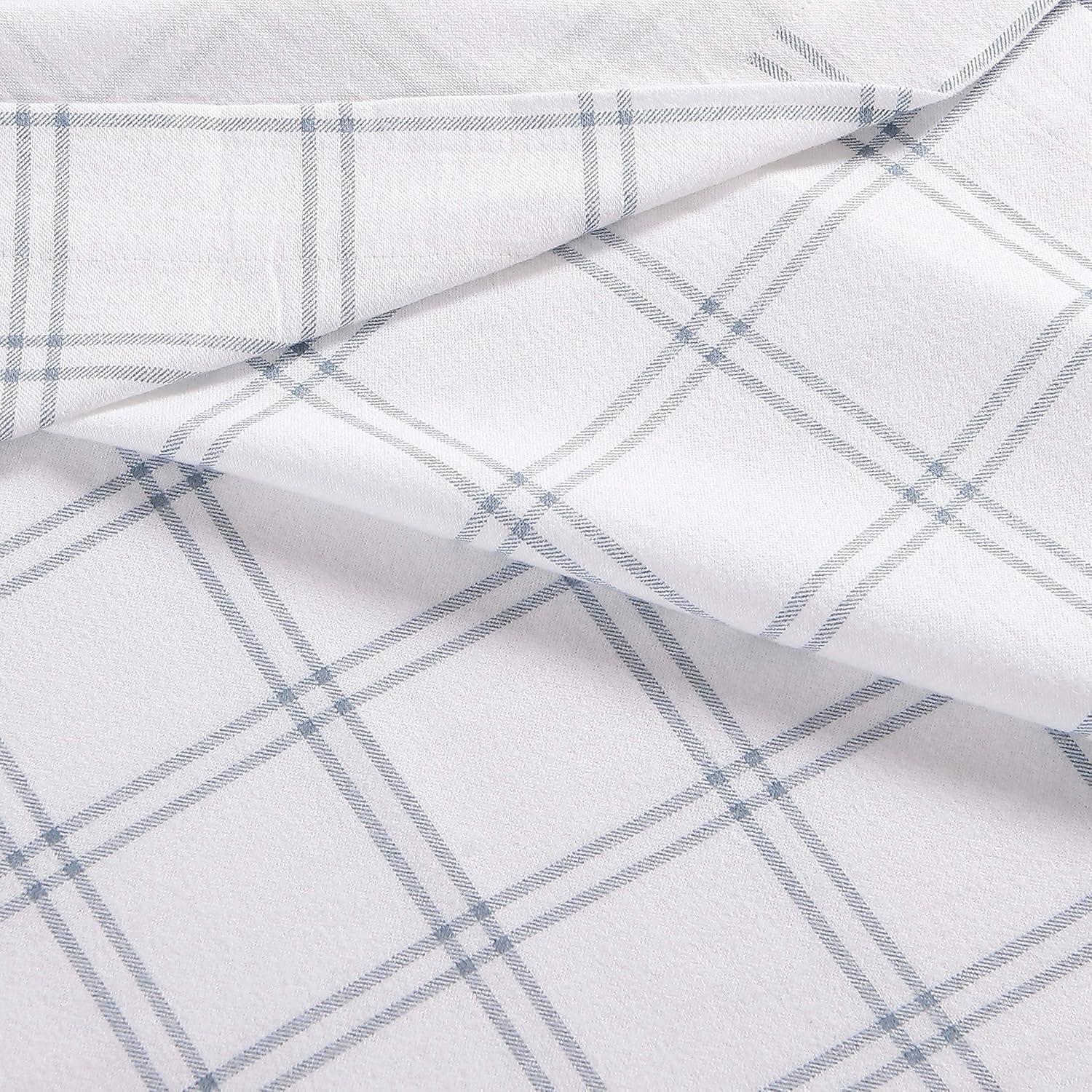 imageEddie Bauer Twin Sheets Cotton Flannel Bedding Set Brushed For Extra Softness Cozy Home Decor Montlake Plaid TwinWestridge Plaid NavyWhite