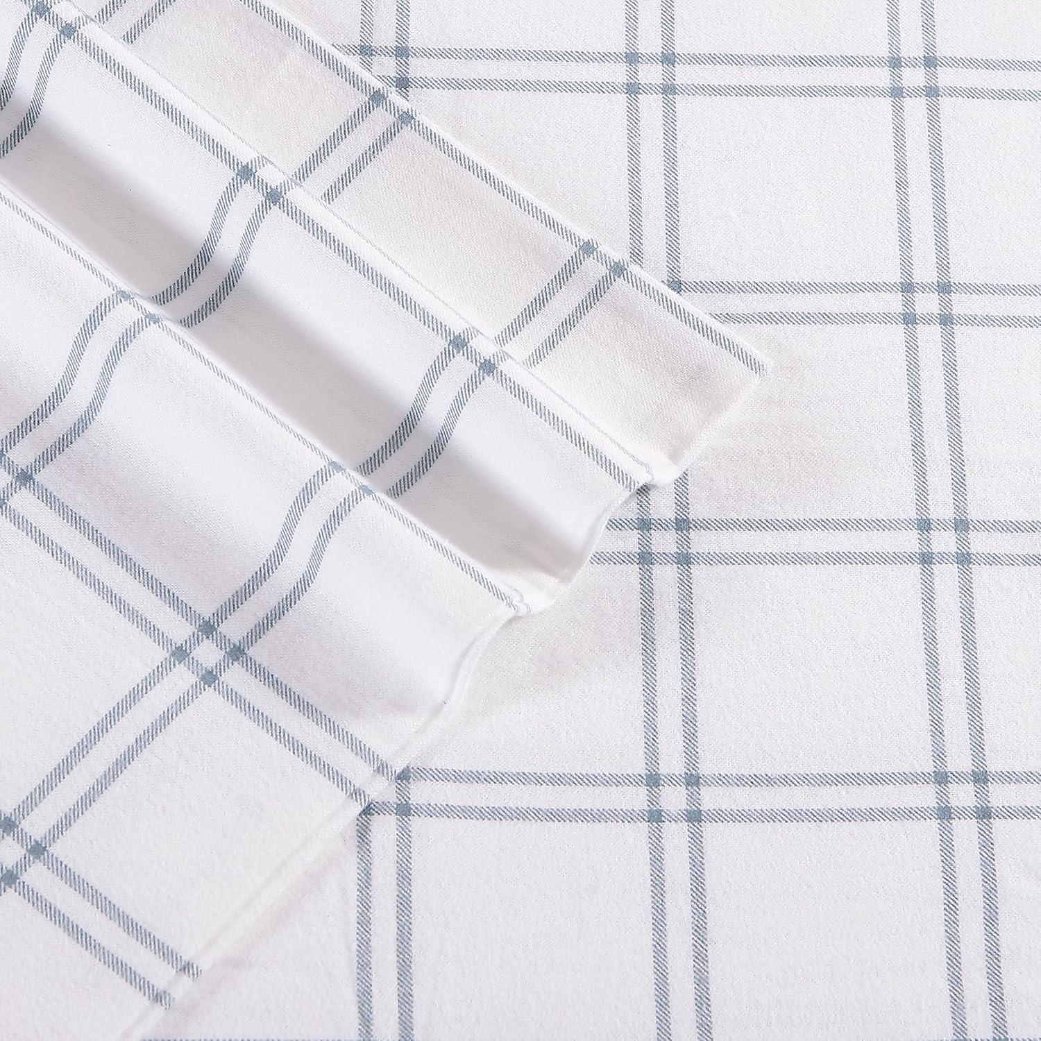 imageEddie Bauer Twin Sheets Cotton Flannel Bedding Set Brushed For Extra Softness Cozy Home Decor Montlake Plaid TwinWestridge Plaid NavyWhite