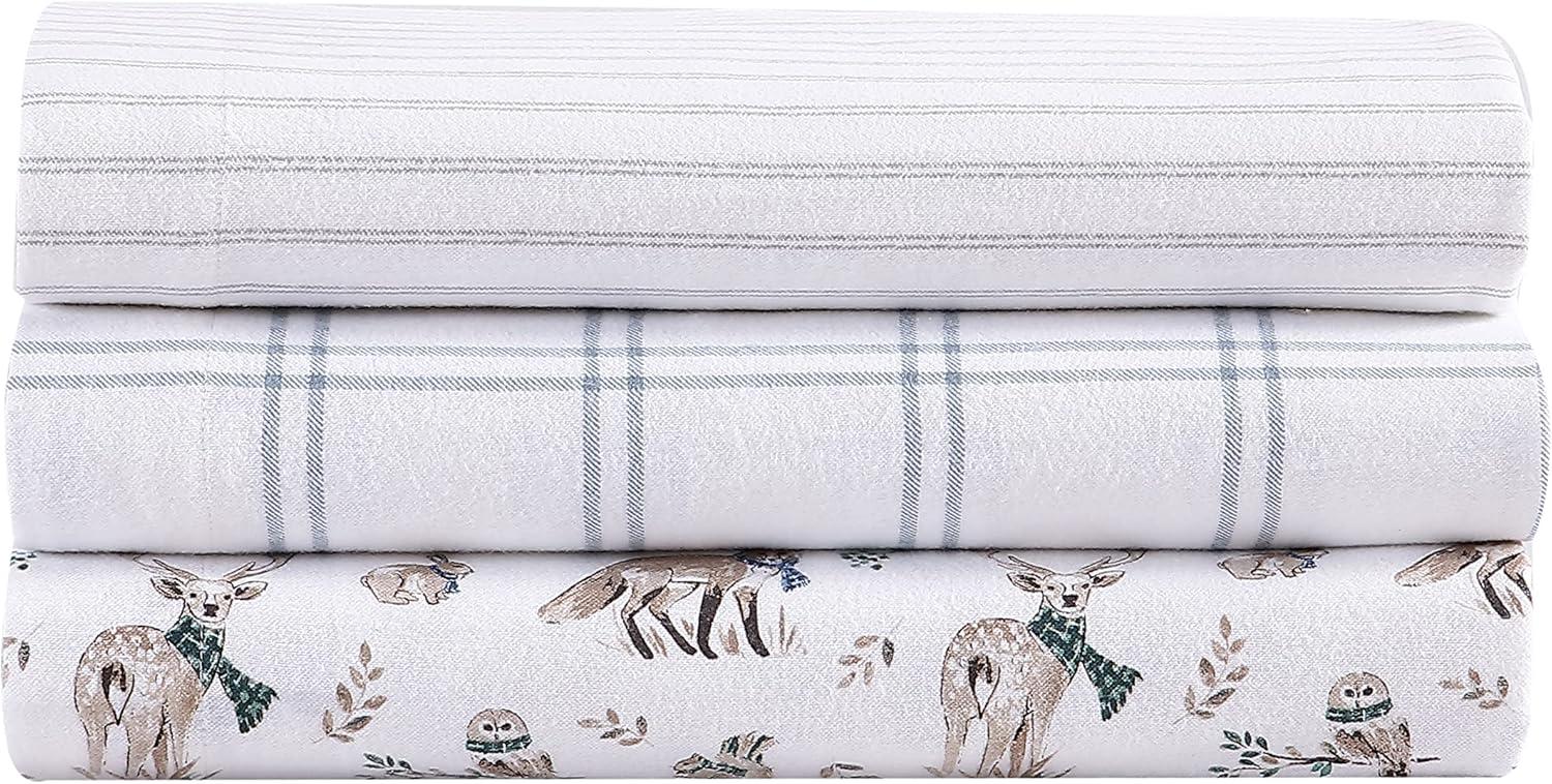 imageEddie Bauer Twin Sheets Cotton Flannel Bedding Set Brushed For Extra Softness Cozy Home Decor Montlake Plaid TwinWestridge Plaid NavyWhite