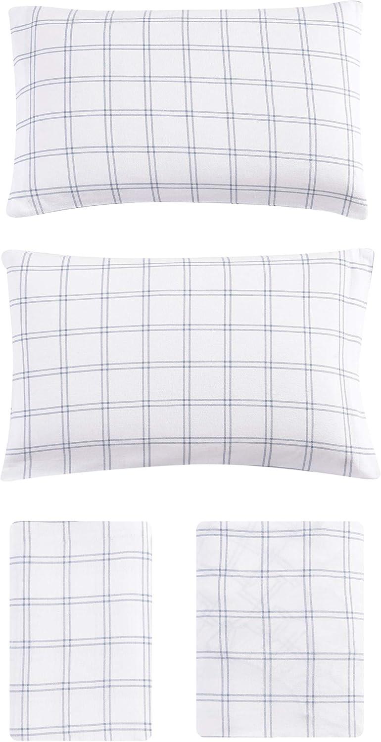 imageEddie Bauer Twin Sheets Cotton Flannel Bedding Set Brushed For Extra Softness Cozy Home Decor Montlake Plaid TwinWestridge Plaid NavyWhite