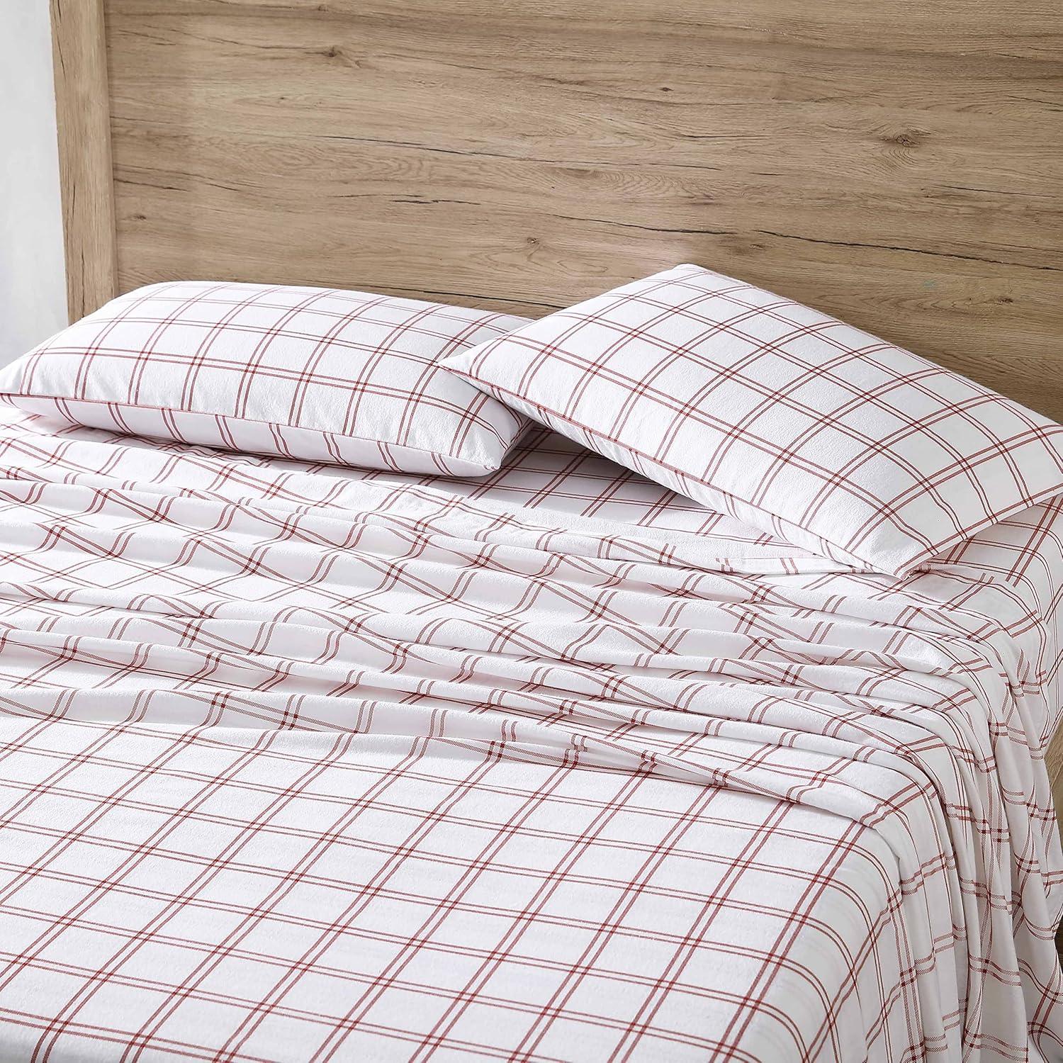 imageEddie Bauer Twin Sheets Cotton Flannel Bedding Set Brushed For Extra Softness Cozy Home Decor Montlake Plaid TwinWestridge Plaid Orange