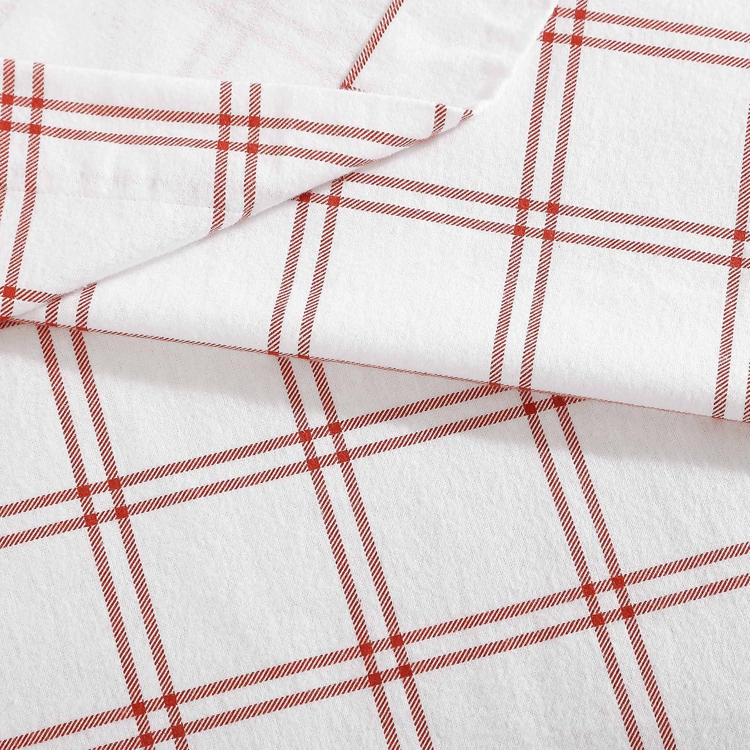 imageEddie Bauer Twin Sheets Cotton Flannel Bedding Set Brushed For Extra Softness Cozy Home Decor Montlake Plaid TwinWestridge Plaid Orange