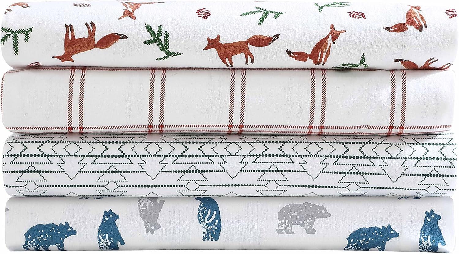 imageEddie Bauer Twin Sheets Cotton Flannel Bedding Set Brushed For Extra Softness Cozy Home Decor Montlake Plaid TwinWestridge Plaid Orange