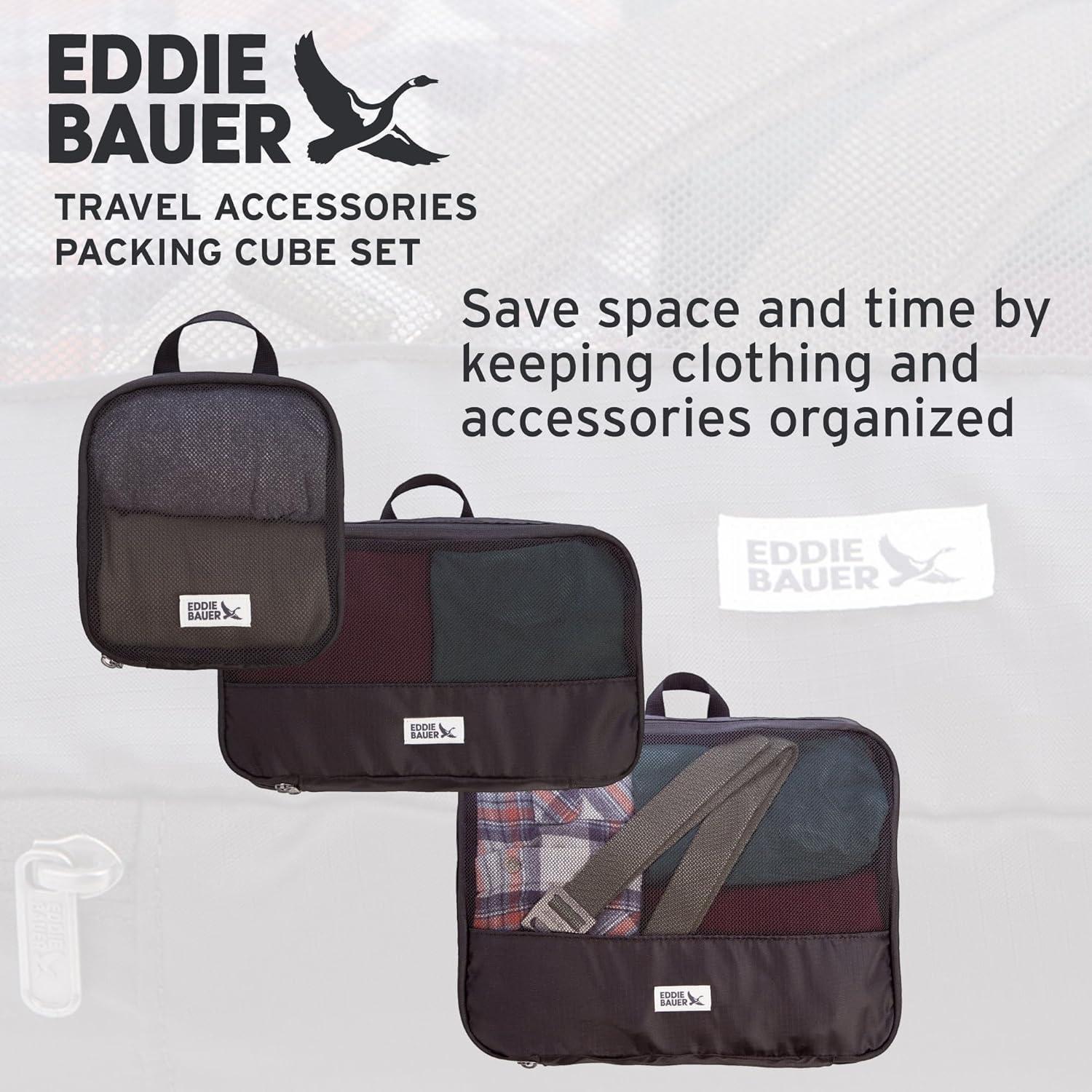 imageEddie Bauer 5 Set Packing Organizer Cubes for Suitcases Travel Essentials for Carry on Lugagge Oganizer Bags Set Accessories BlackBrook
