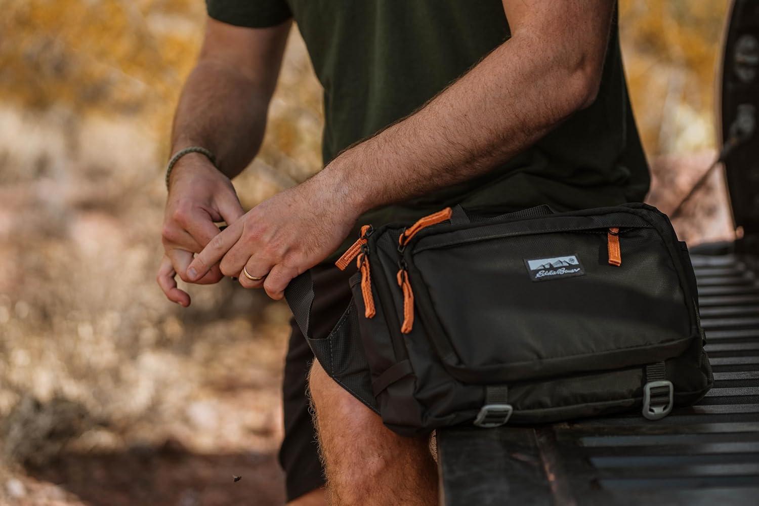 imageEddie Bauer 7L Trail Bag with Removeable Shoulder Strap and Adjustable WaistbandCarbon Black