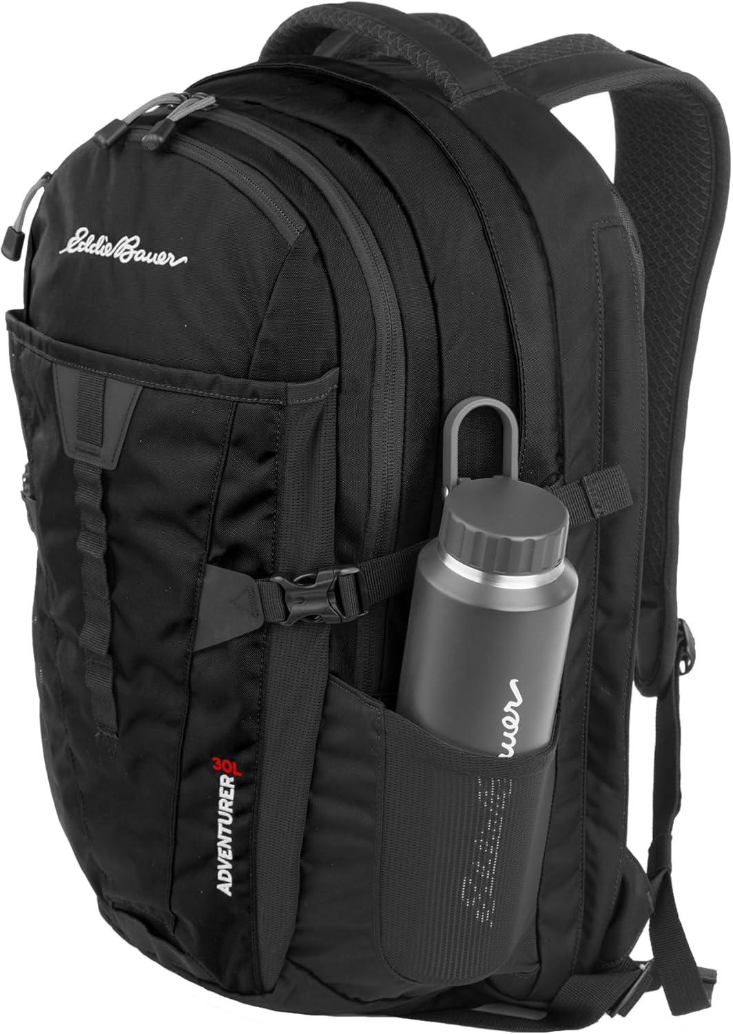 imageEddie Bauer Adventurer Backpack with Organization Compartments and HydrationLaptop Compatible Sleeve Adventurer True Blue 30LWomens Adventurer Black