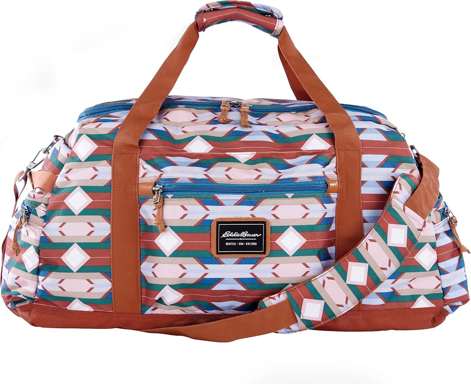 imageEddie Bauer Bygone Duffel Travel Weekend Bag Lightweight Durable 45L Rugged PolyesterNylon UShaped Main Compartment BlackSienna