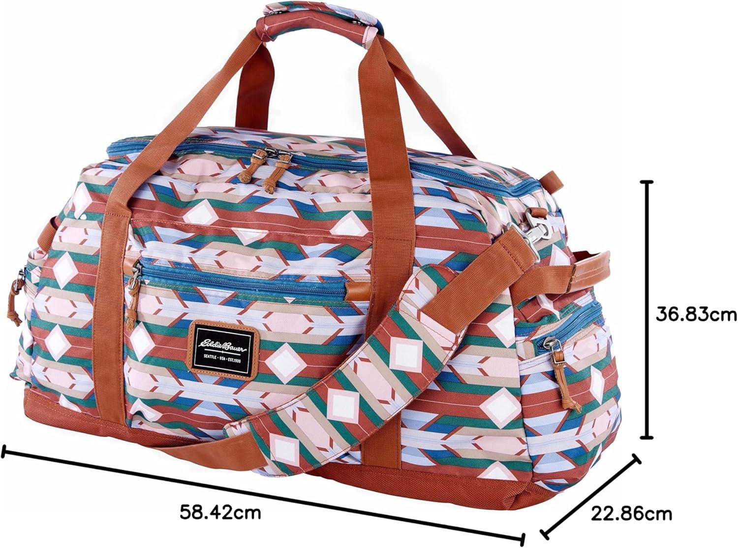 imageEddie Bauer Bygone Duffel Travel Weekend Bag Lightweight Durable 45L Rugged PolyesterNylon UShaped Main Compartment BlackSienna