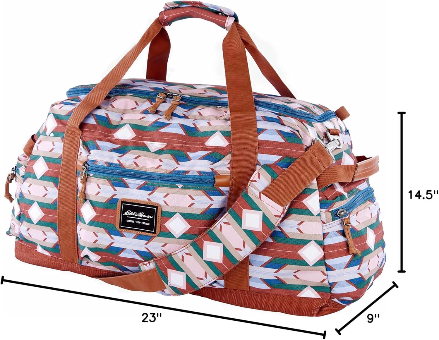 imageEddie Bauer Bygone Duffel Travel Weekend Bag Lightweight Durable 45L Rugged PolyesterNylon UShaped Main Compartment BlackSienna