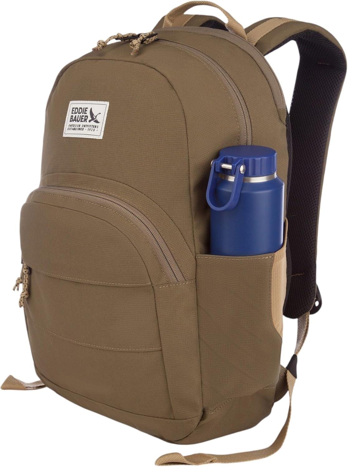 imageEddie Bauer Campus Backpack 26L Everyday Carry Work Travel Commuter Padded Laptop Sleeve Stretch Bottle Pockets Lightweight Durable Marine BlueCampus Adler Green