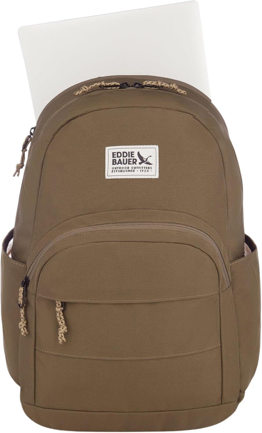 imageEddie Bauer Campus Backpack 26L Everyday Carry Work Travel Commuter Padded Laptop Sleeve Stretch Bottle Pockets Lightweight Durable Marine BlueCampus Adler Green