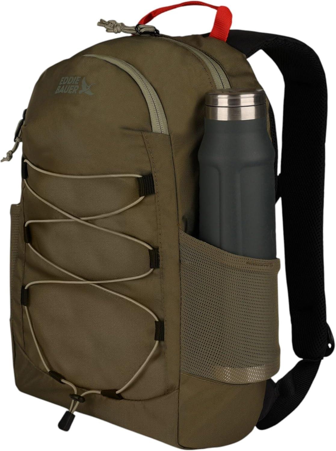 imageEddie Bauer Campus Backpack 26L Everyday Carry Work Travel Commuter Padded Laptop Sleeve Stretch Bottle Pockets Lightweight Durable Marine BlueVarsity Adler Green