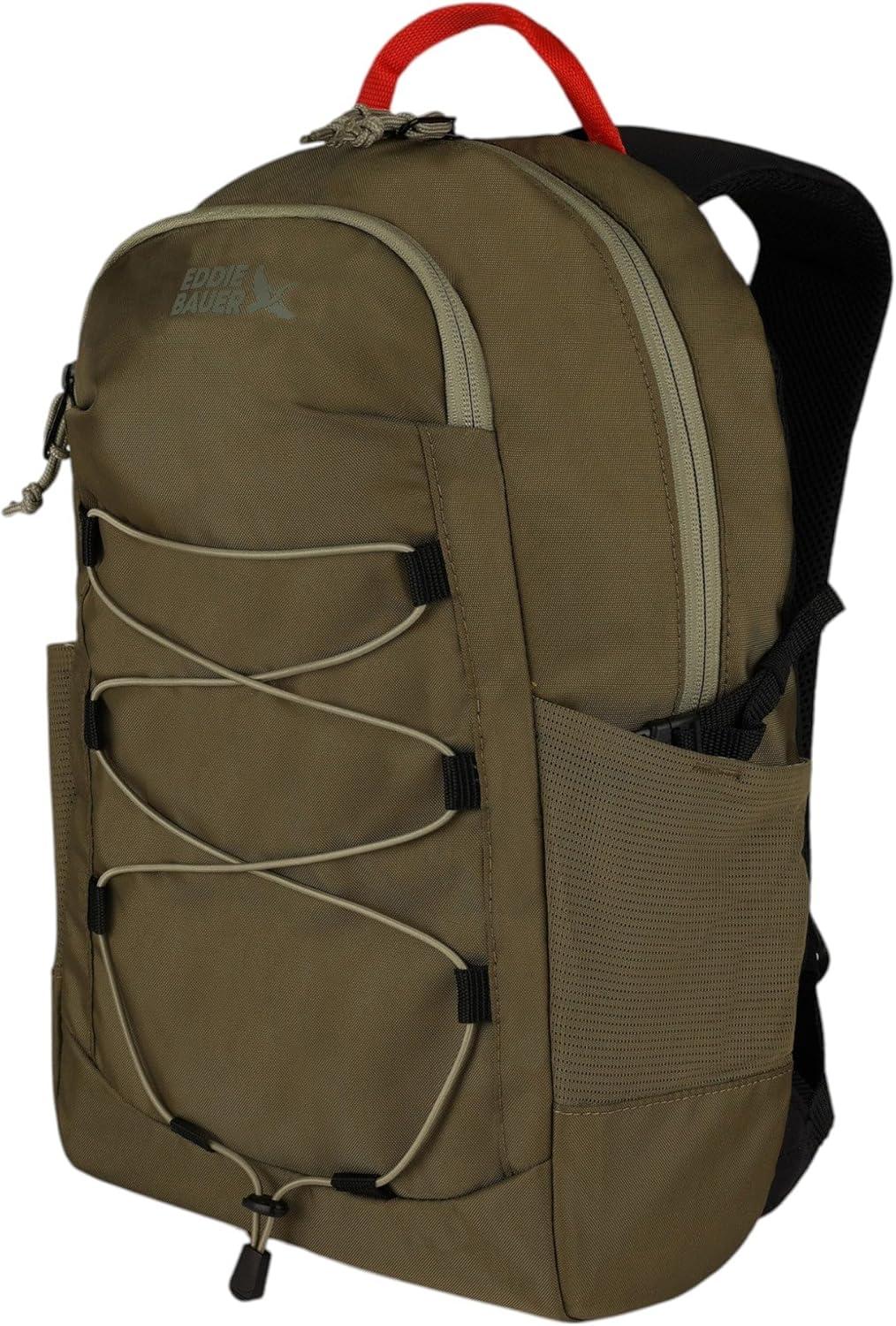 imageEddie Bauer Campus Backpack 26L Everyday Carry Work Travel Commuter Padded Laptop Sleeve Stretch Bottle Pockets Lightweight Durable Marine BlueVarsity Adler Green