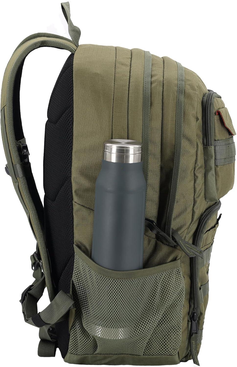 imageEddie Bauer Cargo Tactical Backpack Adventure Heavy Duty Outdoor Water Resistant 600D PolyesterMoss Grey