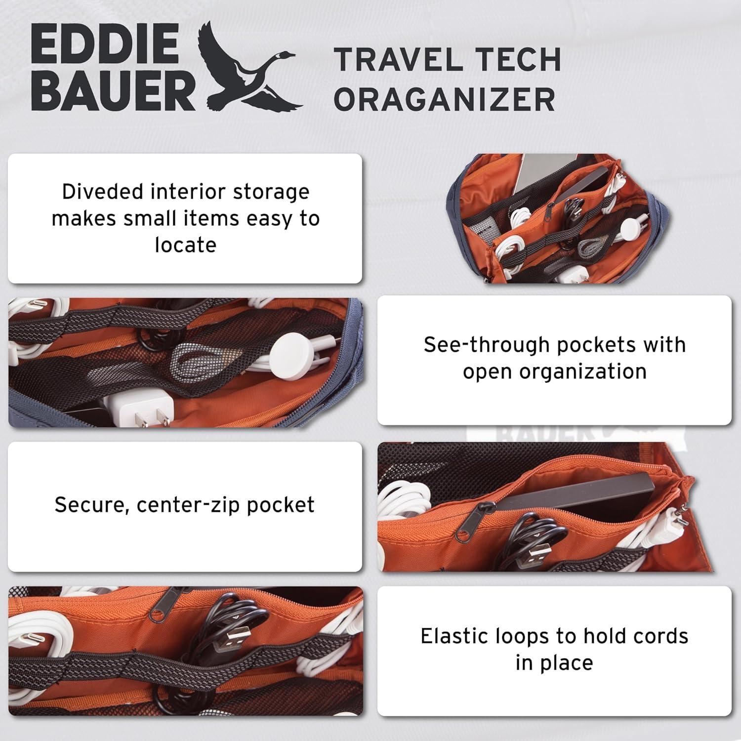imageEddie Bauer Compact Multipurpose Travel Tech Organizer Pouch Bag BrookBrook