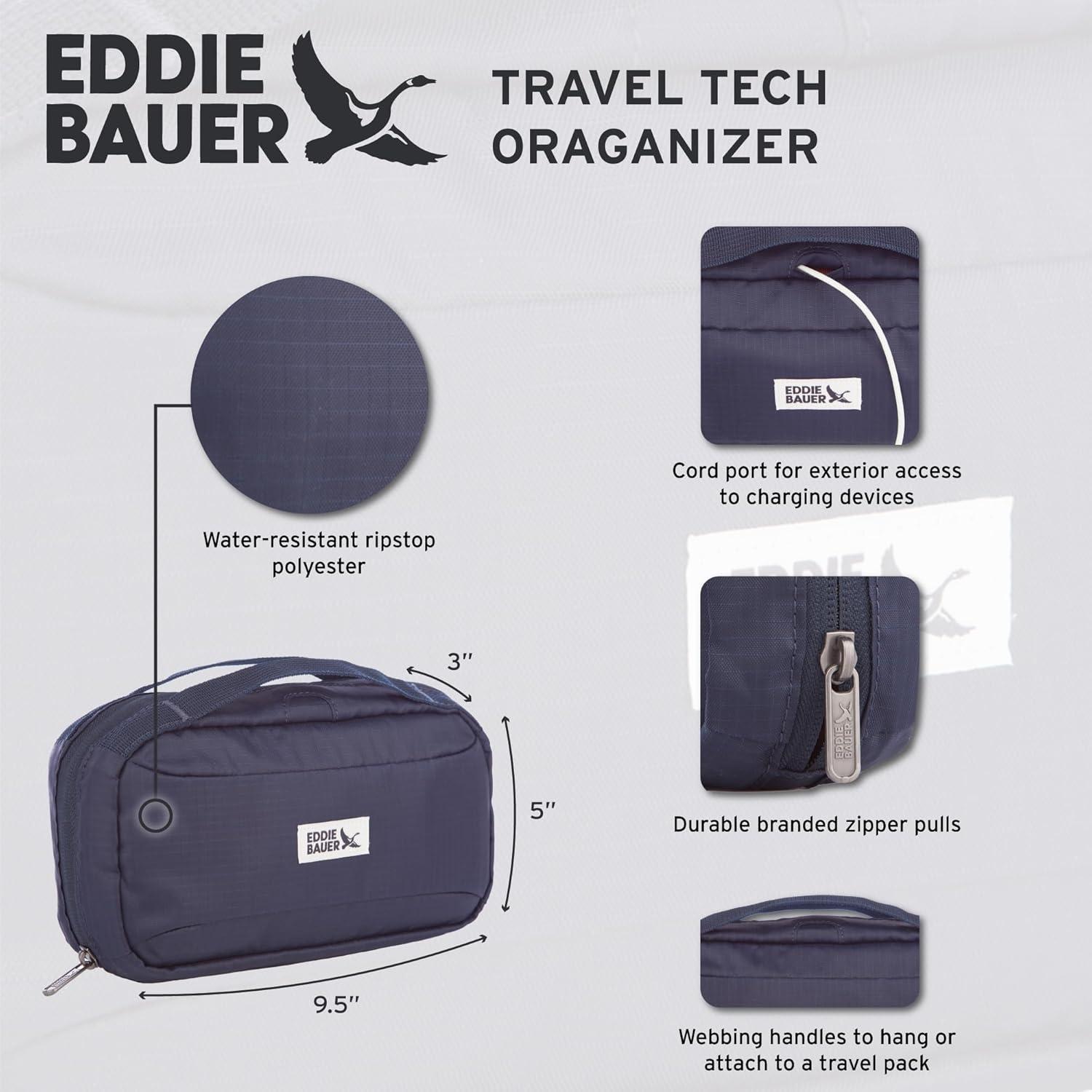 imageEddie Bauer Compact Multipurpose Travel Tech Organizer Pouch Bag BrookBrook