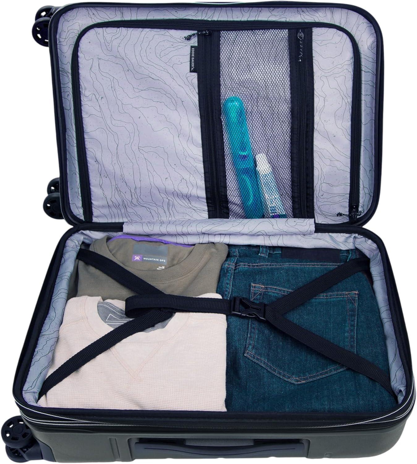 imageEddie Bauer Glacier Hardside Spinner Durable PCABS Construction 2Piece Set Suitcase Luggage SprigSprig