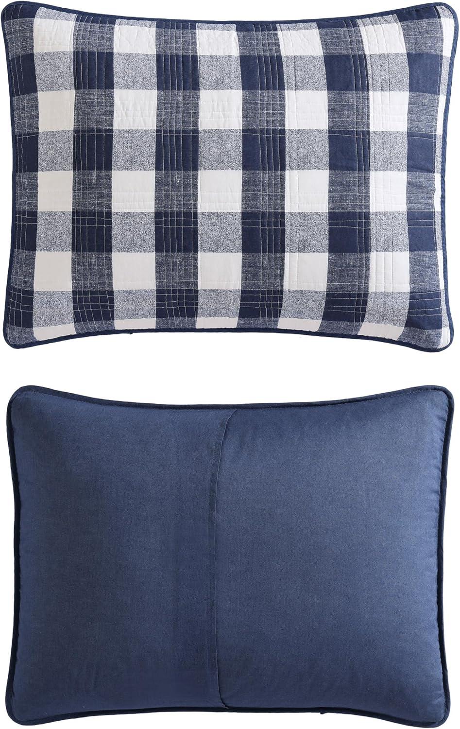 imageEddie Bauer Home Lake House Collection Bedding Set 100 Cotton LightWeight Quilt Bedspread PreWashed for Extra Comfort Twin BlueLakehouse Plaid Blue
