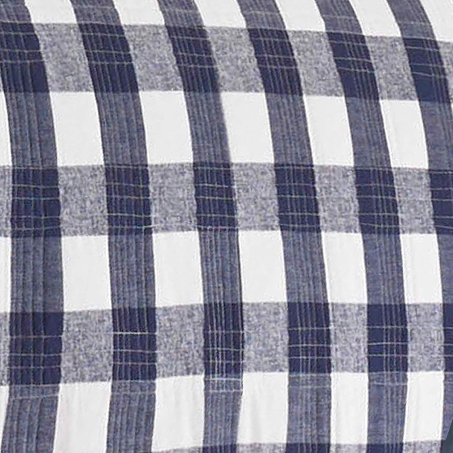 imageEddie Bauer Home Lake House Collection Bedding Set 100 Cotton LightWeight Quilt Bedspread PreWashed for Extra Comfort Twin BlueLakehouse Plaid Blue