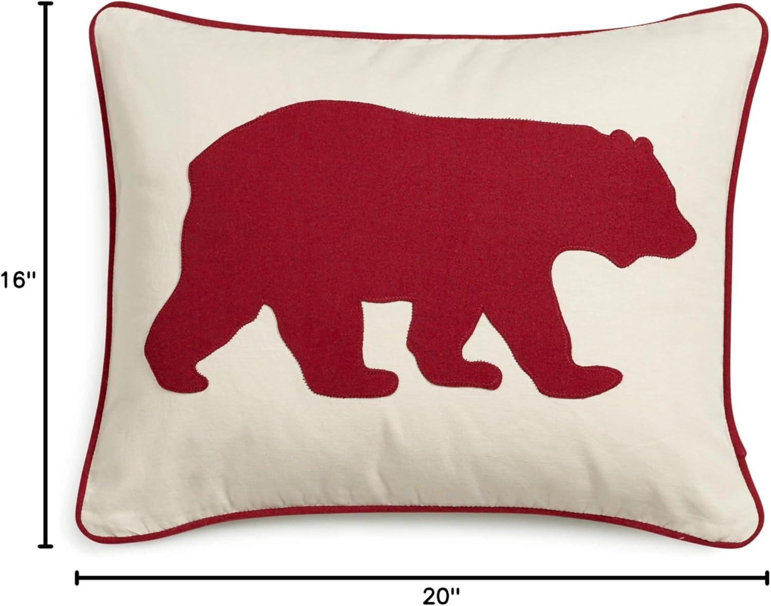 imageEddie Bauer Home Throw Pillow with Zipper Closure Perfect Luxurious Bedding Set for Bed or Sofa 16quot x 20quot Bear Twill BlackBear Twill Red