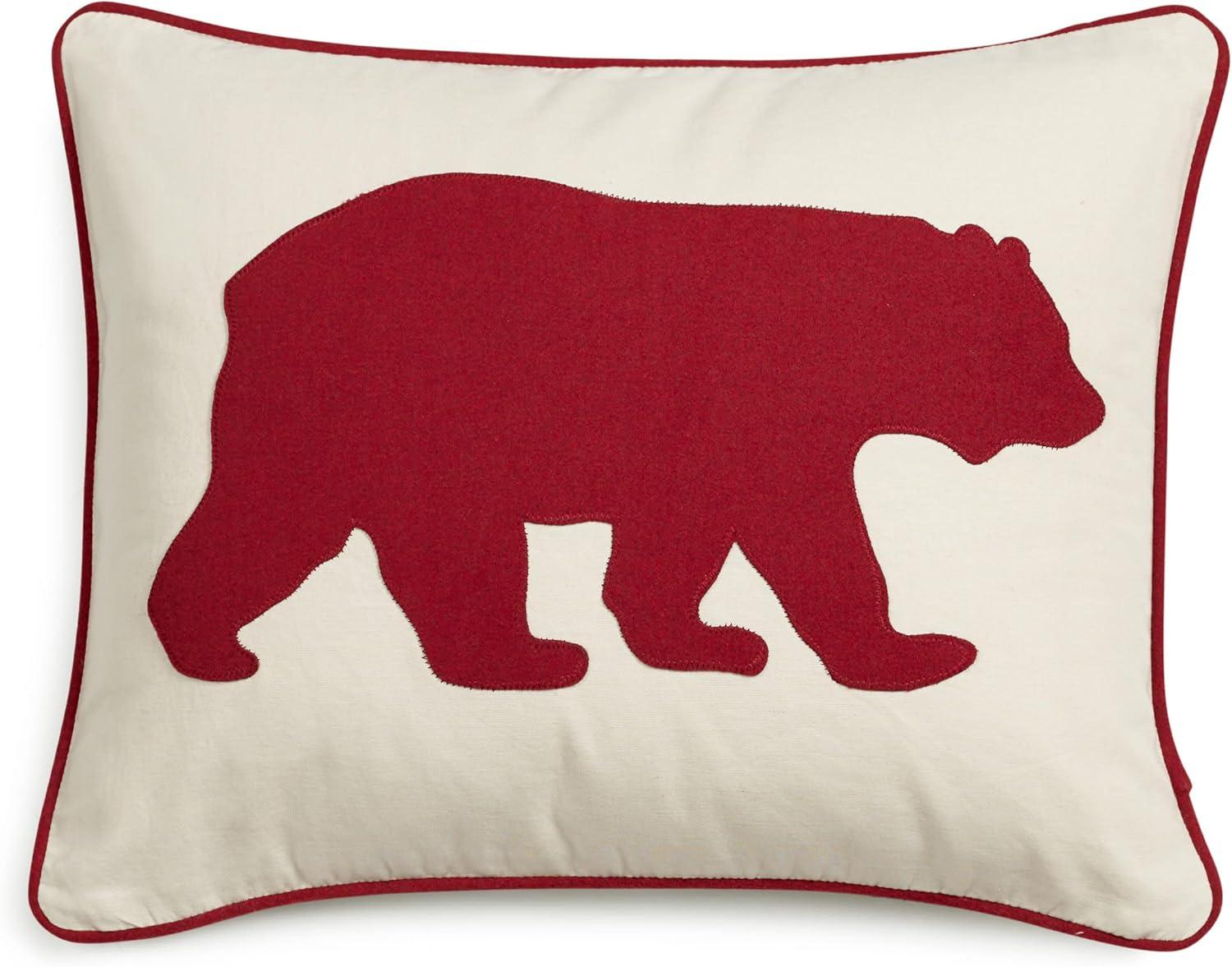 imageEddie Bauer Home Throw Pillow with Zipper Closure Perfect Luxurious Bedding Set for Bed or Sofa 16quot x 20quot Bear Twill BlackBear Twill Red