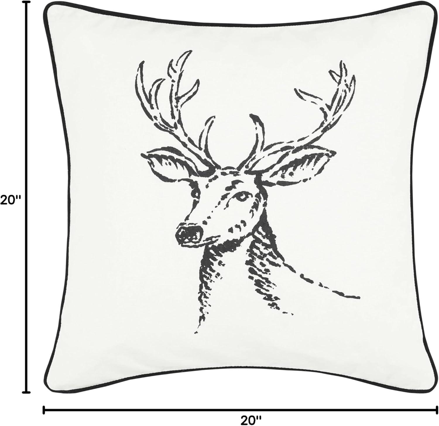 imageEddie Bauer Home Throw Pillow with Zipper Closure Perfect Luxurious Bedding Set for Bed or Sofa 16quot x 20quot Bear Twill BlackMorning Stag BlackWhite