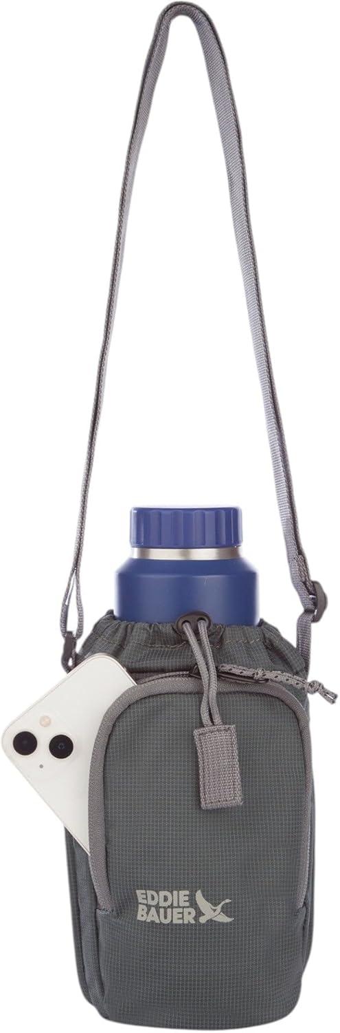 imageEddie Bauer Insulated Bottle Bag Sling Work Travel Outdoor BlackRain