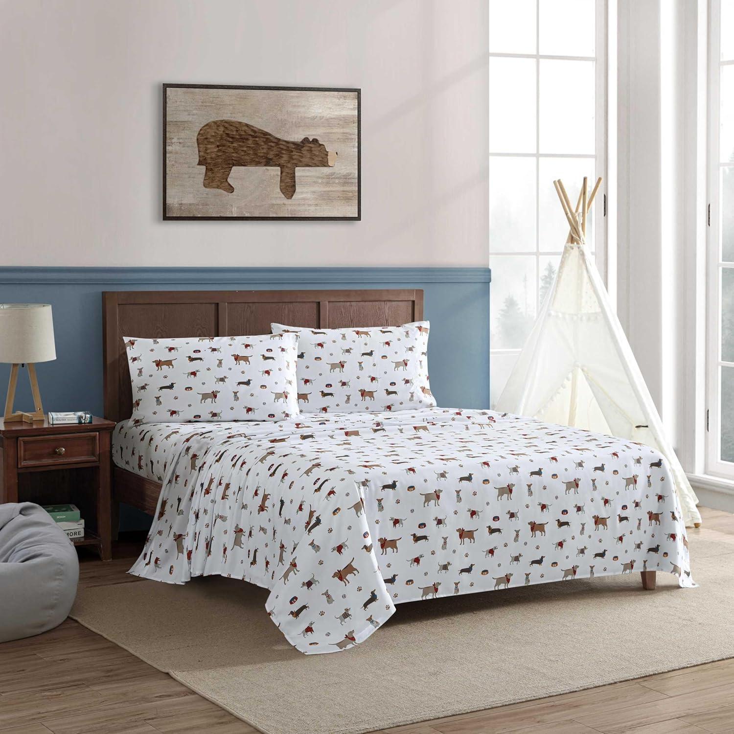 imageEddie Bauer Kids Twin Sheets StainResistant Toddler Bedding with Matching Shams Super Soft Ideal Boy Room Essentials Fish Lake White TwinBuddy Friends White