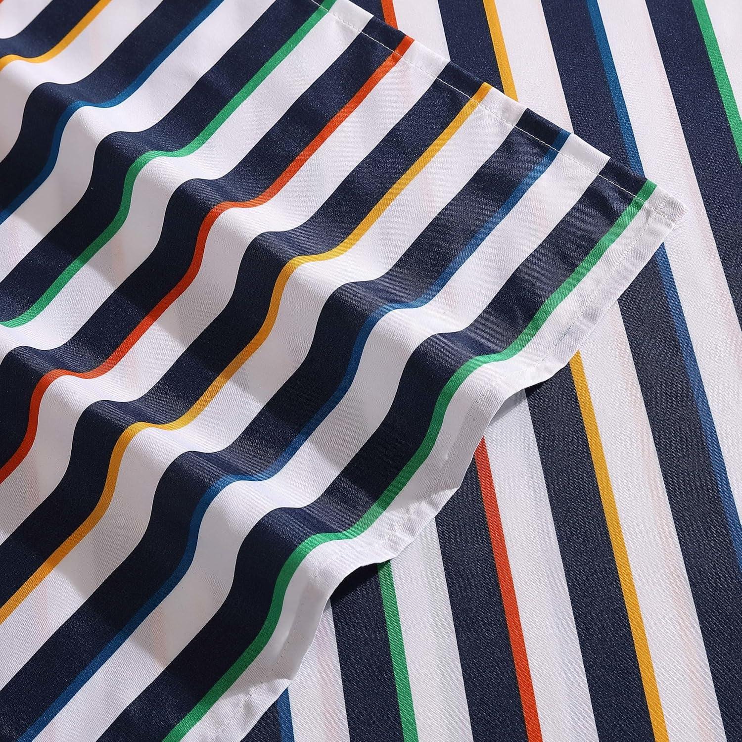 imageEddie Bauer Kids Twin Sheets StainResistant Toddler Bedding with Matching Shams Super Soft Ideal Boy Room Essentials Fish Lake White TwinStripes Game Blue