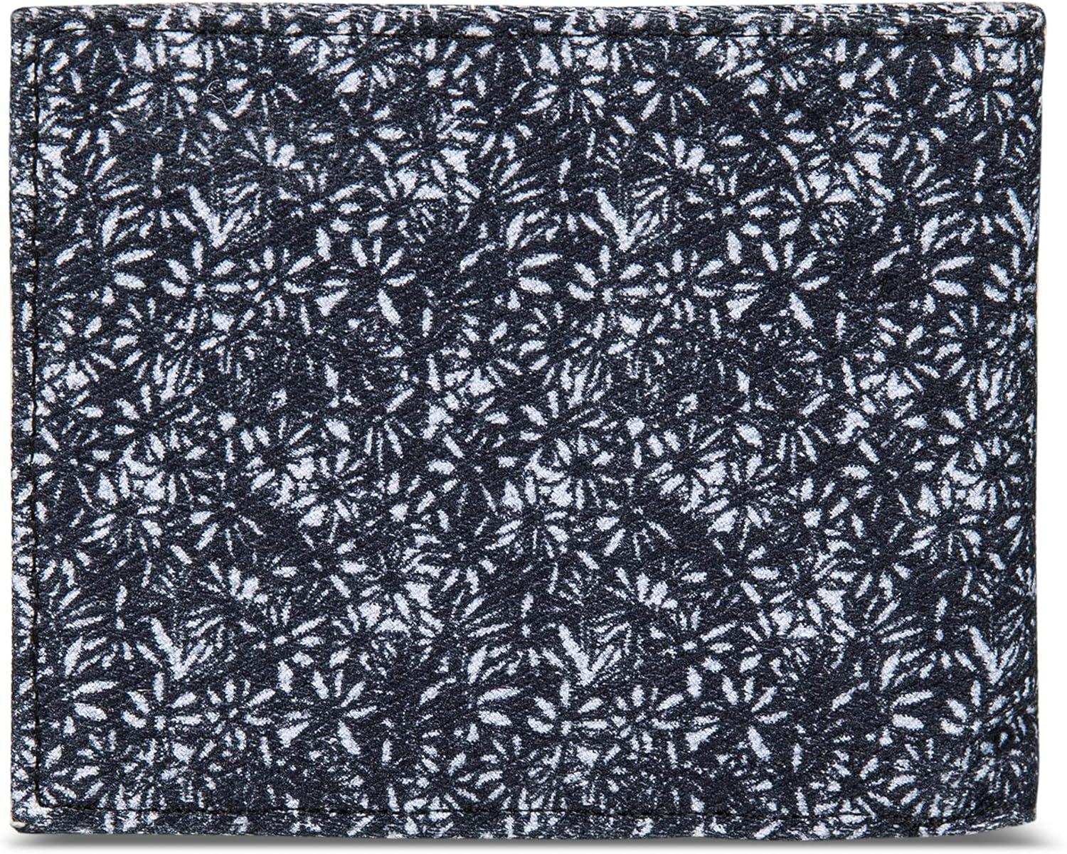 imageEddie Bauer Men Signature Bifold Passcase Wallet Available in Cotton Canvas Or Ripstop NylonCanvas Print Blue