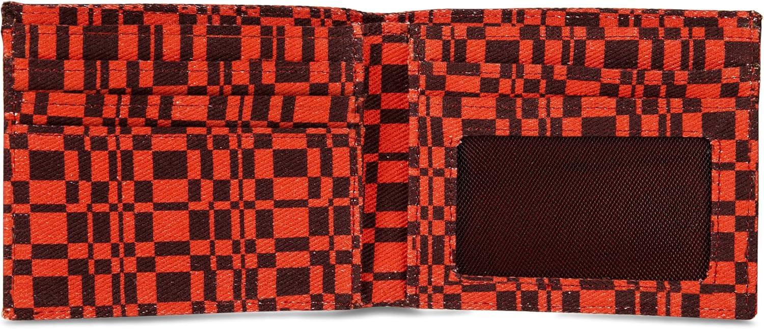 imageEddie Bauer Men Signature Bifold Passcase Wallet Available in Cotton Canvas Or Ripstop NylonCanvas Print Red