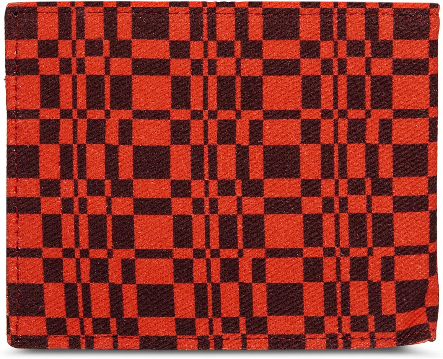 imageEddie Bauer Men Signature Bifold Passcase Wallet Available in Cotton Canvas Or Ripstop NylonCanvas Print Red