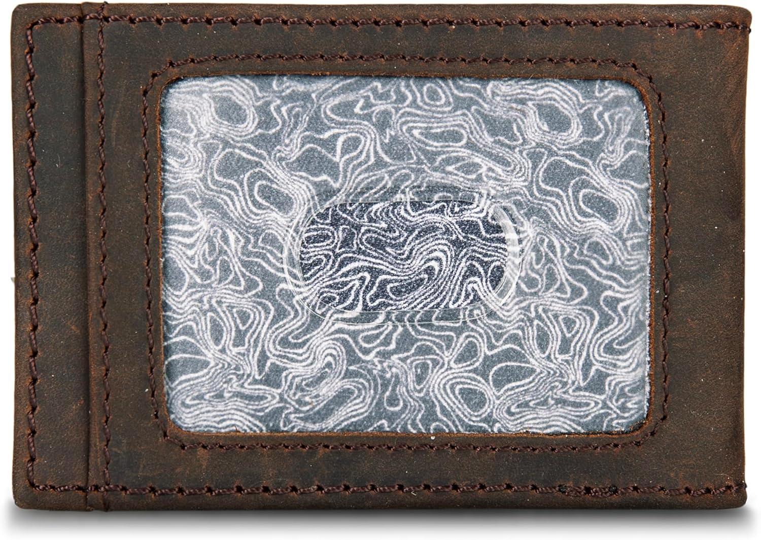 imageEddie Bauer Men Signature Money Clip Card Case Wallet Available in Ripstop Nylon Cotton Canvas or Leather Embossed Leather Tan One Size