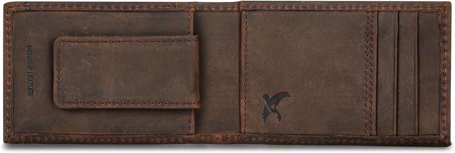 imageEddie Bauer Men Signature Money Clip Card Case Wallet Available in Ripstop Nylon Cotton Canvas or Leather Embossed Leather Tan One Size