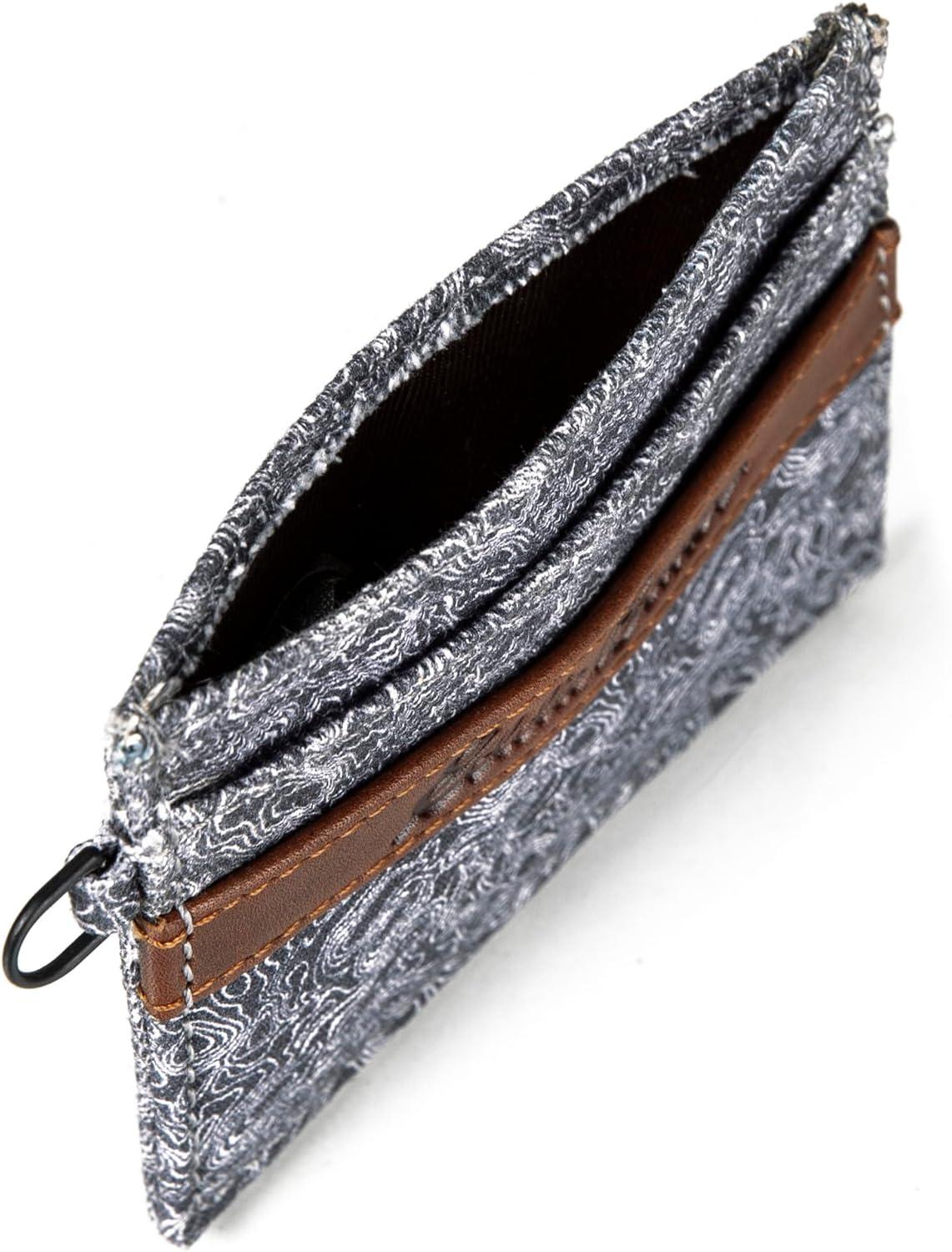 imageEddie Bauer Men Signature Money Clip Card Case Wallet Available in Ripstop Nylon Cotton Canvas or LeatherGrey