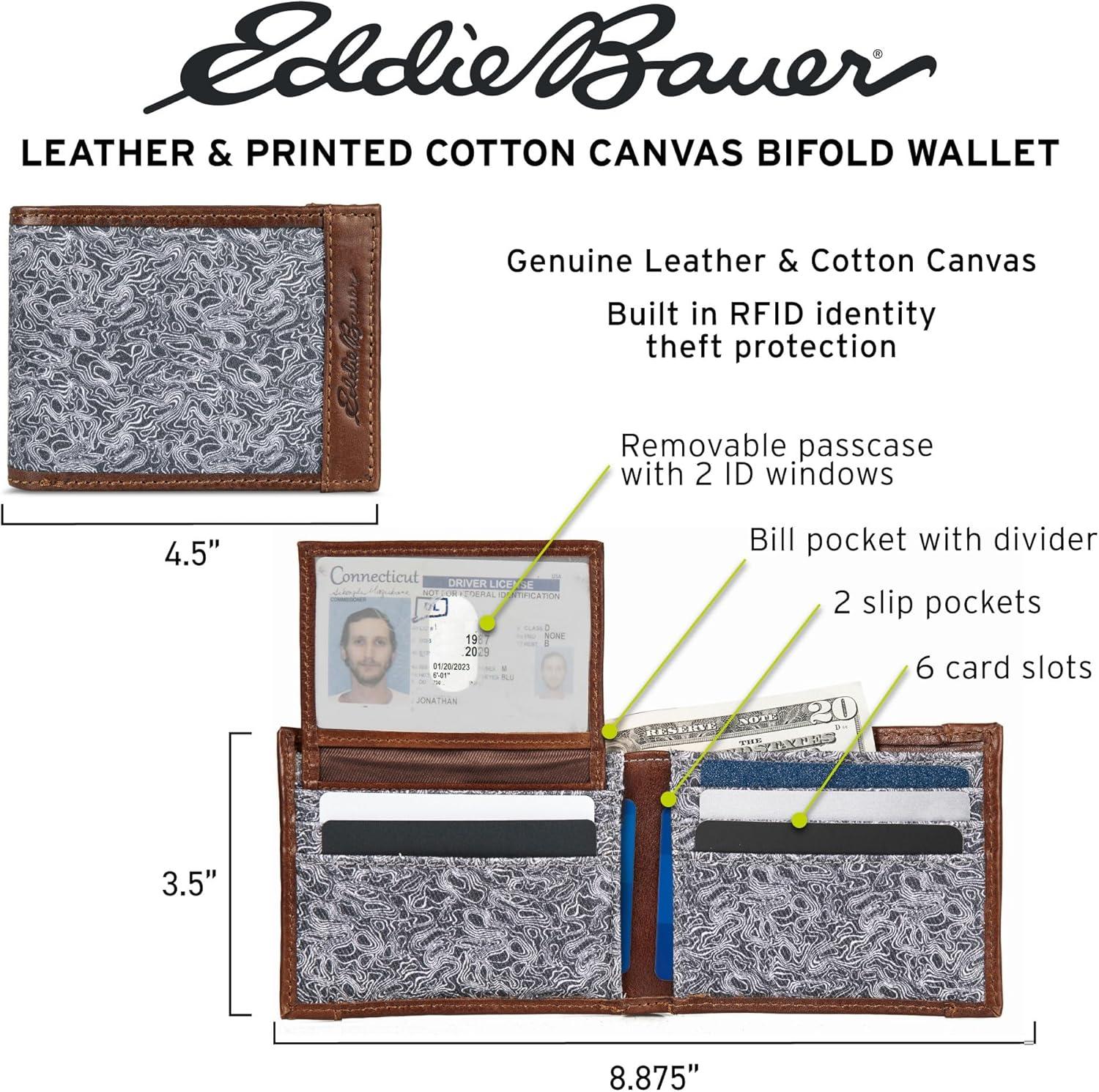 imageEddie Bauer Men Signature Passcase WalletGrey