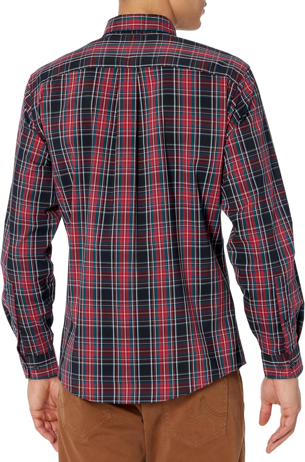 imageEddie Bauer Mens Classic Fit Voyager Flex LongSleeve ShirtBarn Red