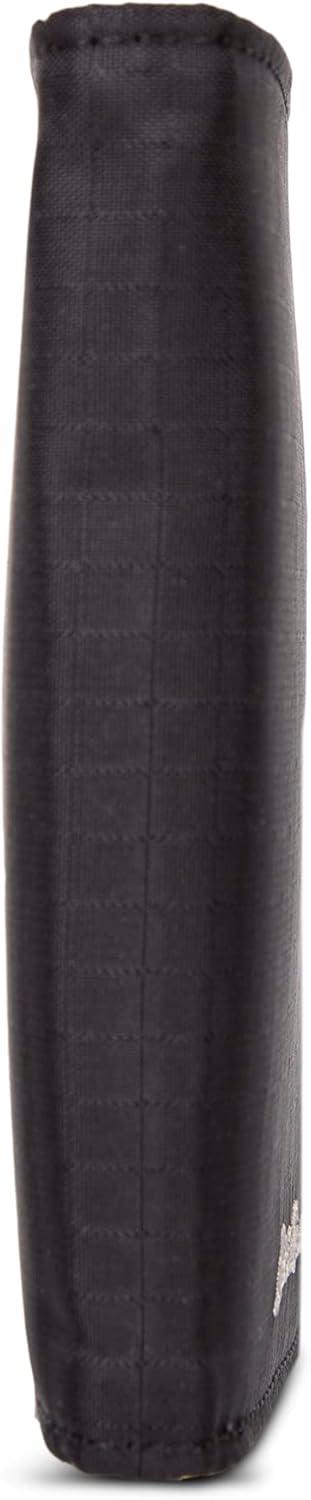 imageEddie Bauer Mens Fabric Trifold Wallet Money Clip RFID Protection ID Window Genuine Leather EDCRipstop Nylon Black