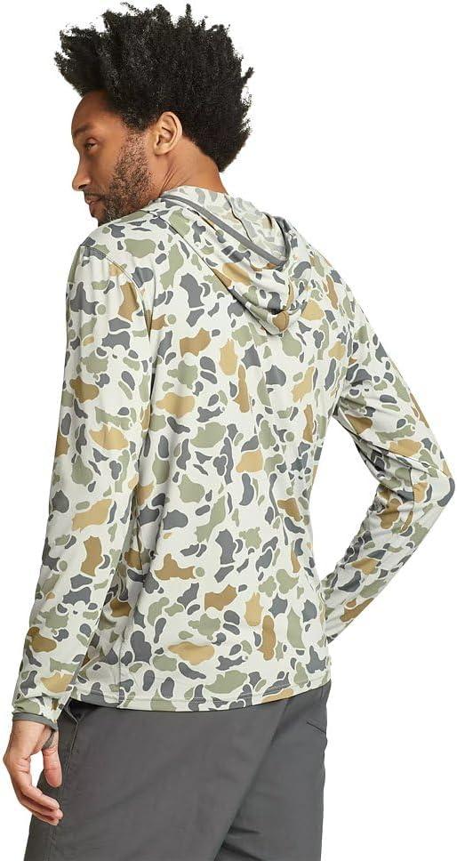 imageEddie Bauer Mens Marine Air UPF LongSleeve Hoodie PrintEucalyptus
