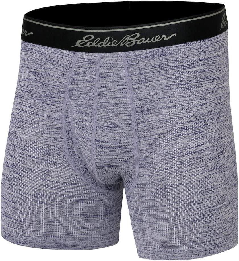 imageEddie Bauer Mens Standard 6quot Boxer Briefs Underwear 2 Pack Cotton Or AirknitAir Knit CharcoalNavy